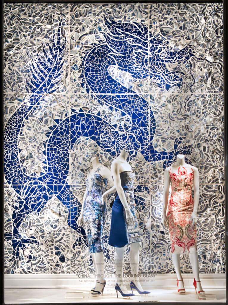 Blue Willow Dragon Mosaic